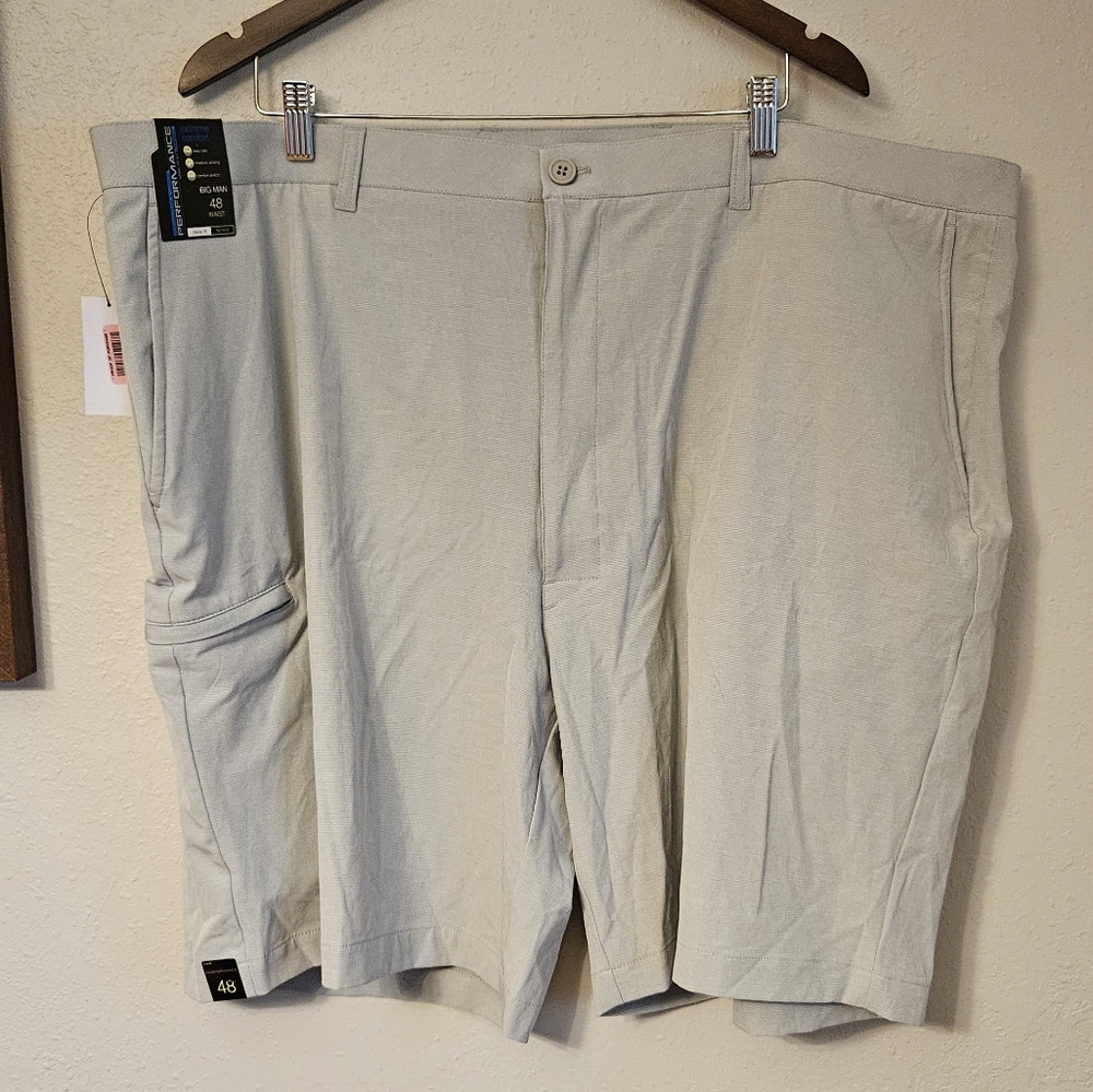 Roundtree and Yorke Performance Mens Big Man Flat Front Classic Fit 48 Waist